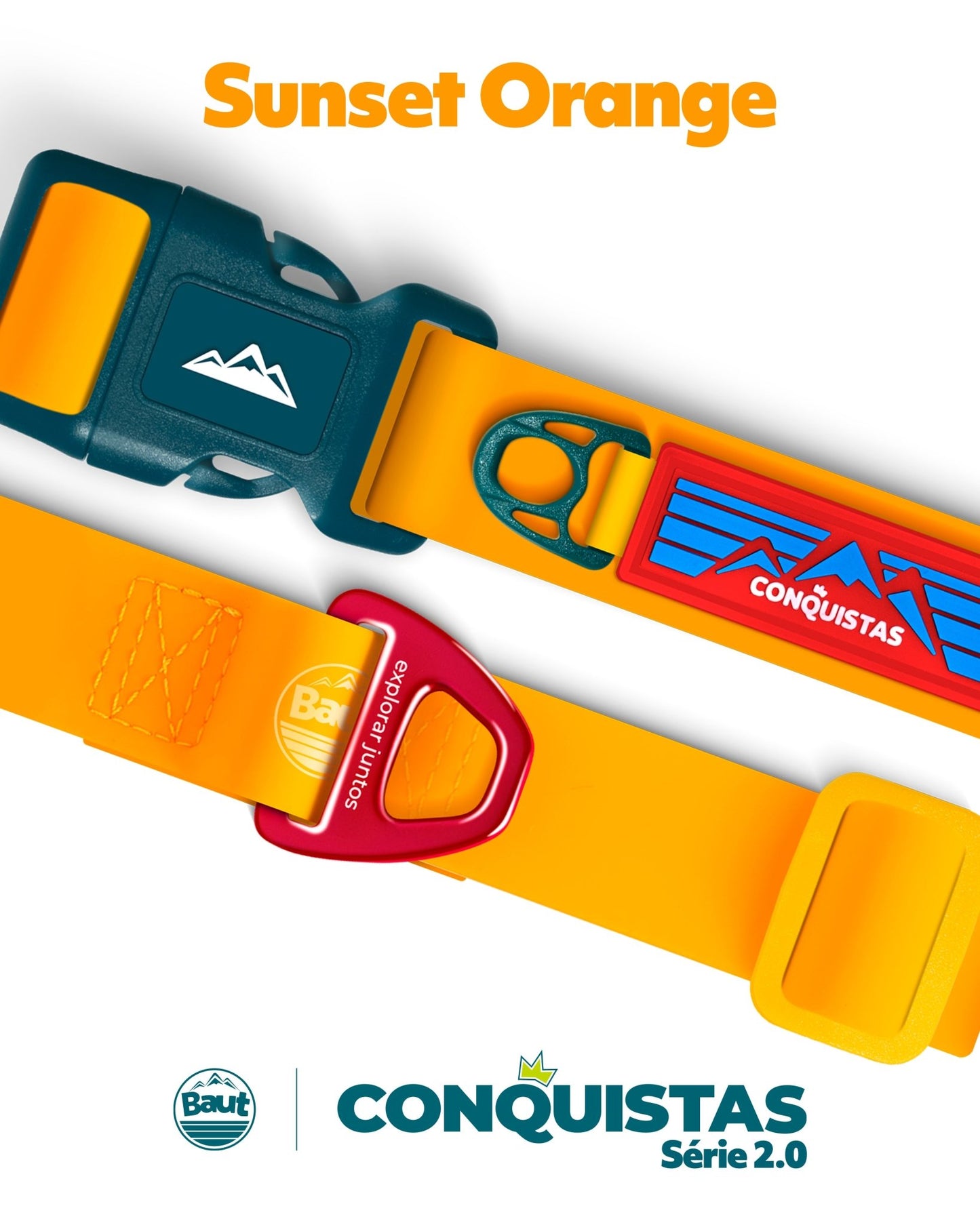 Coleira CONQUISTAS® Série 2.0 Sunset Orange - Baut
